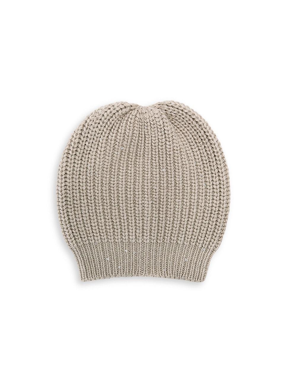 Womens Cashmere And Silk Diamond Yarn Beanie product image