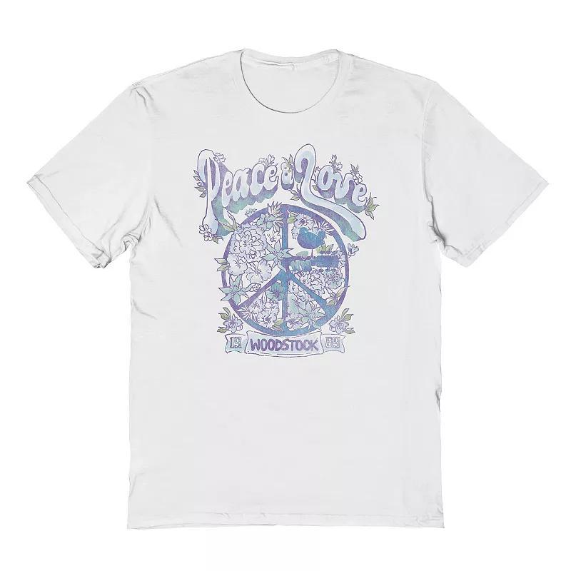 Mens Blue Peace & Love Graphic Tee Product Image