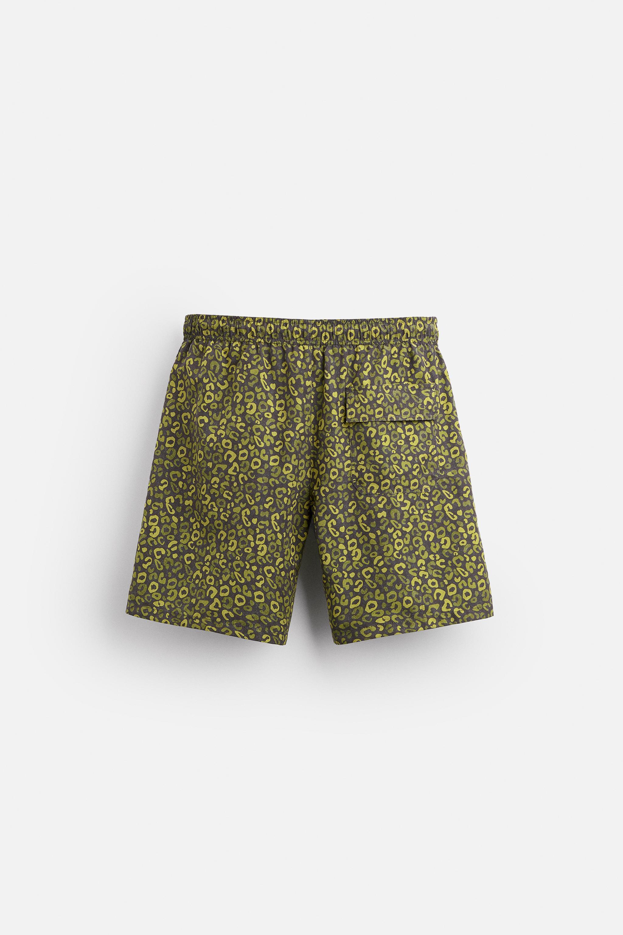 ANIMAL PRINT LONG PRINTED SWIMMING TRUNKS Product Image