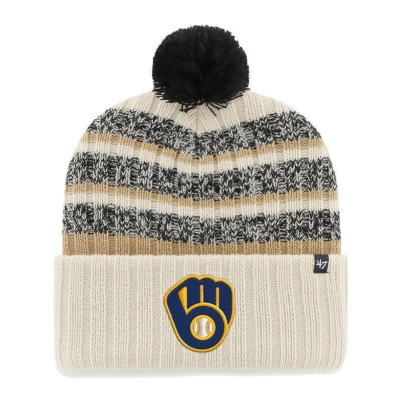 Mens 47 Natural Milwaukee Brewers Tavern Cuffed Knit Hat with Pom Product Image