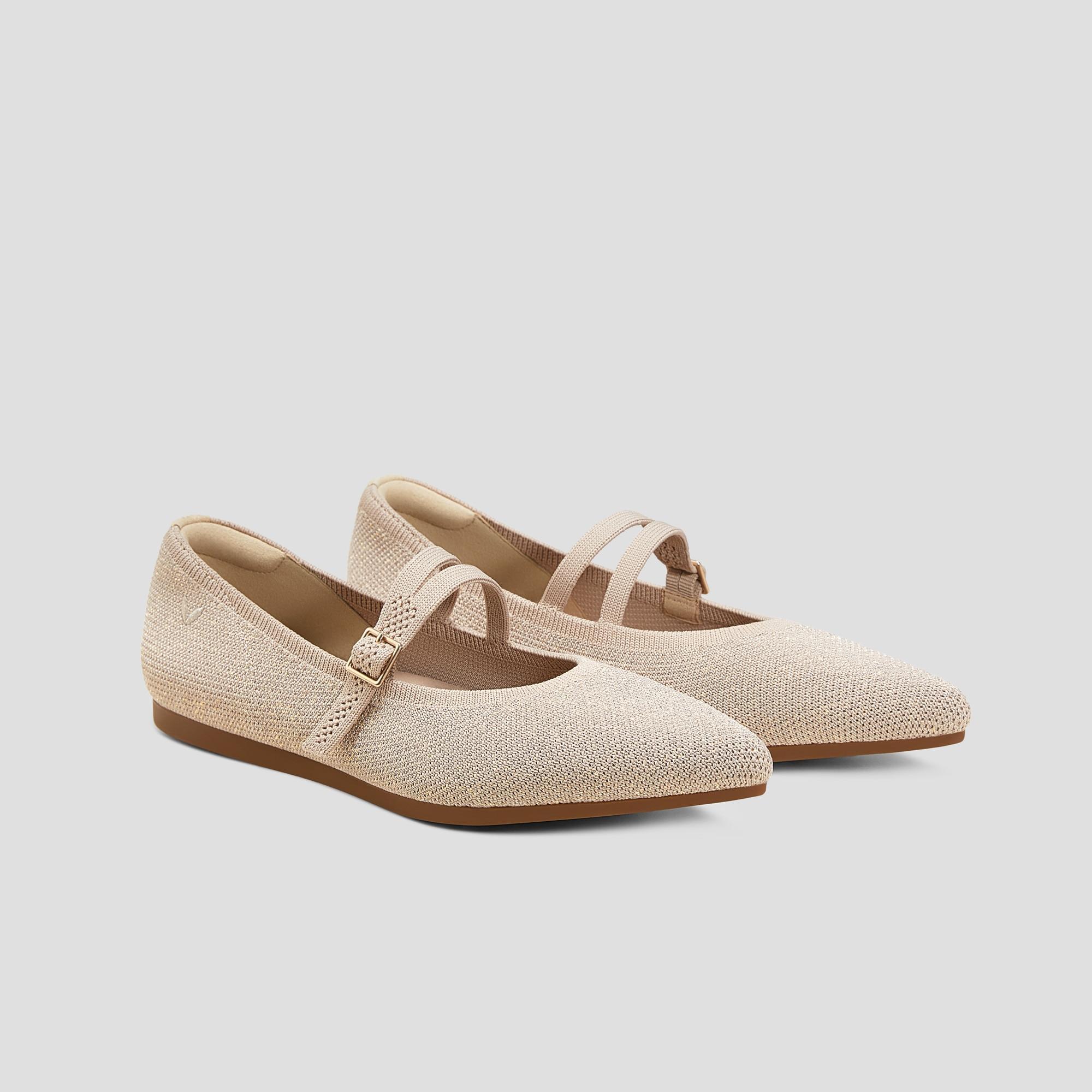 Pointed-Toe V-Strap Mary-Jane Flats (Aria Mary-Jane) Product Image