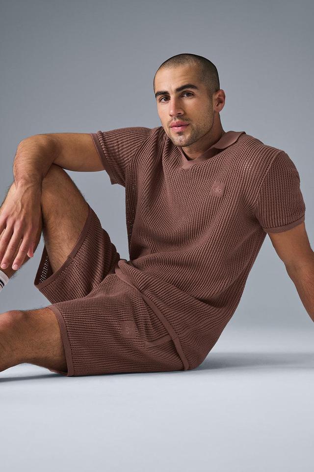 Open-Knit Polo - Chestnut Male Product Image