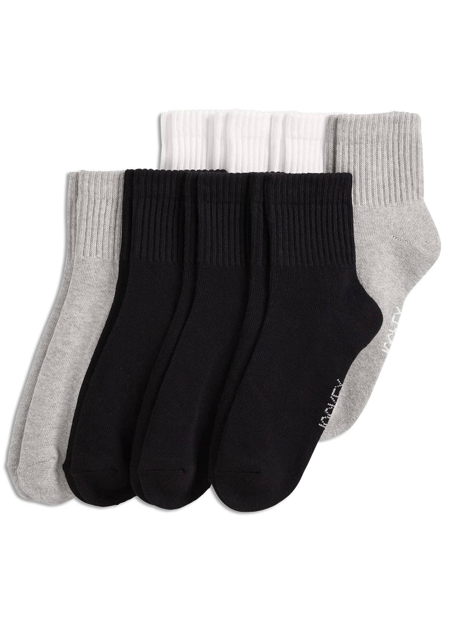 Men's Socks Men's Essentials Antimicrobial Quarter Socks - 8 P, Black/Grey/White Product Image