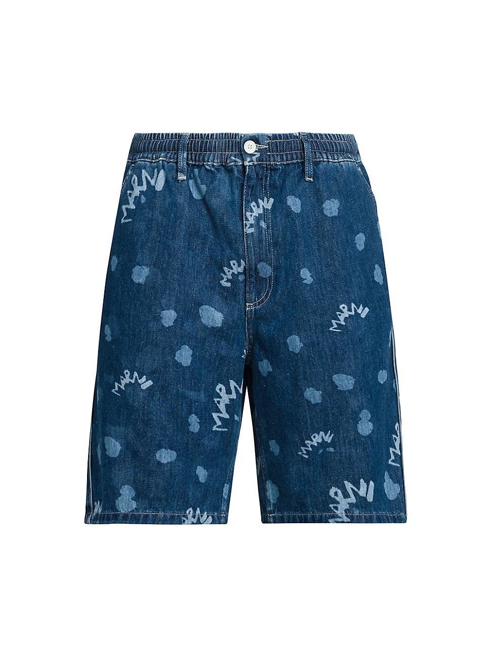 Mens Logo Denim Shorts Product Image