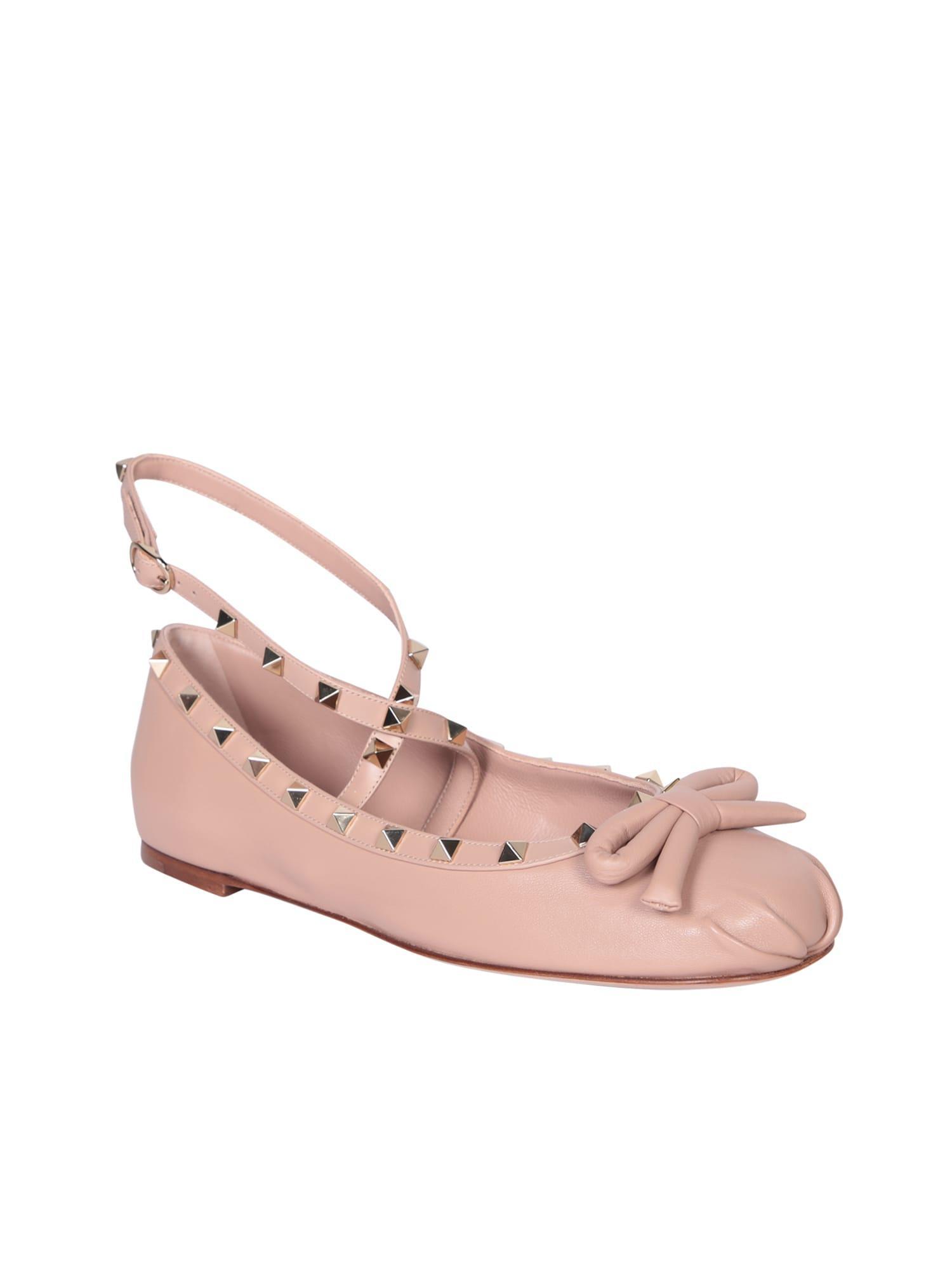 VALENTINO GARAVANI Rockstud Pink Ballerine Product Image