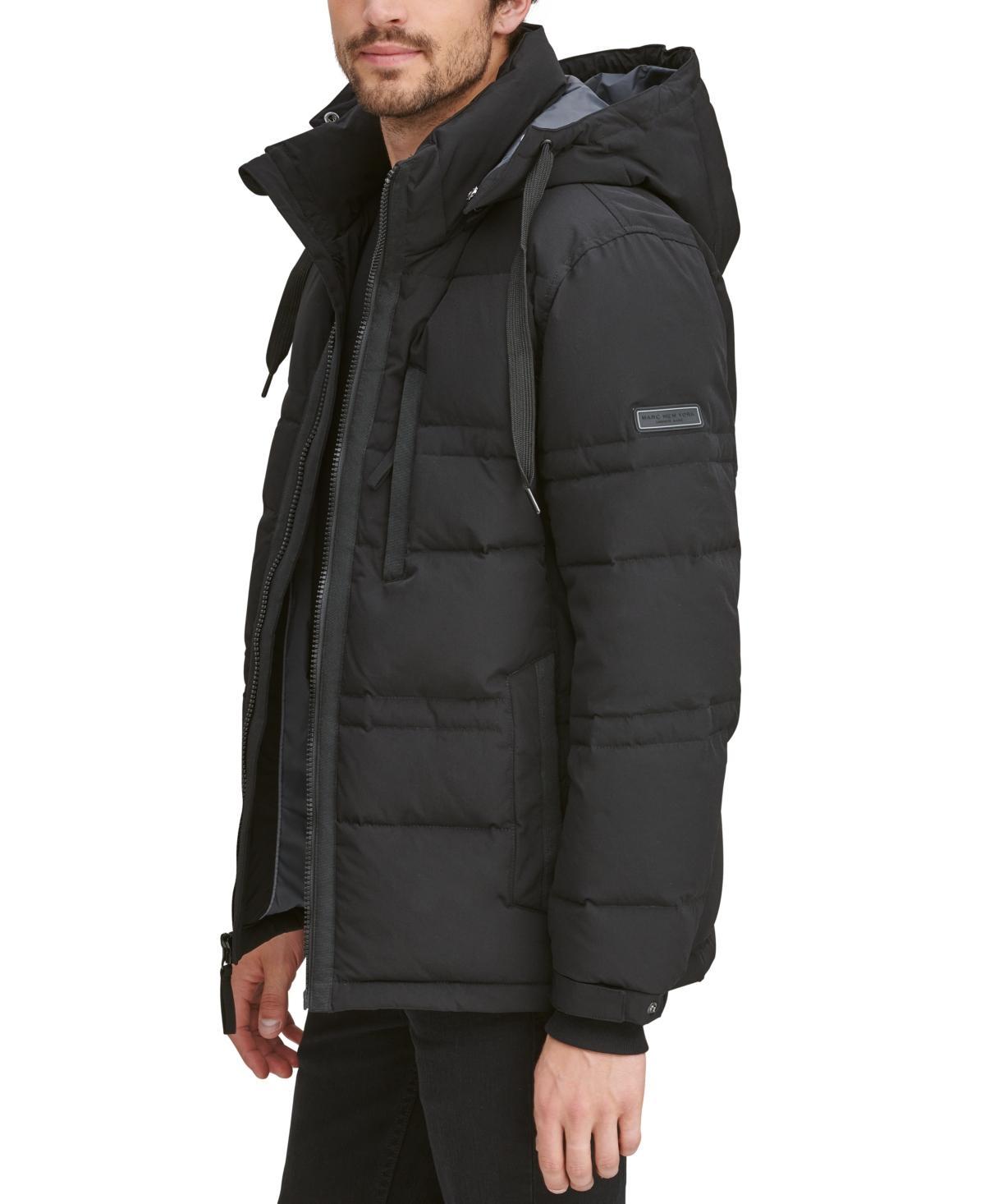 Marc New York Mens Huxley Crinkle Down Jacket with Removable Hood Product Image