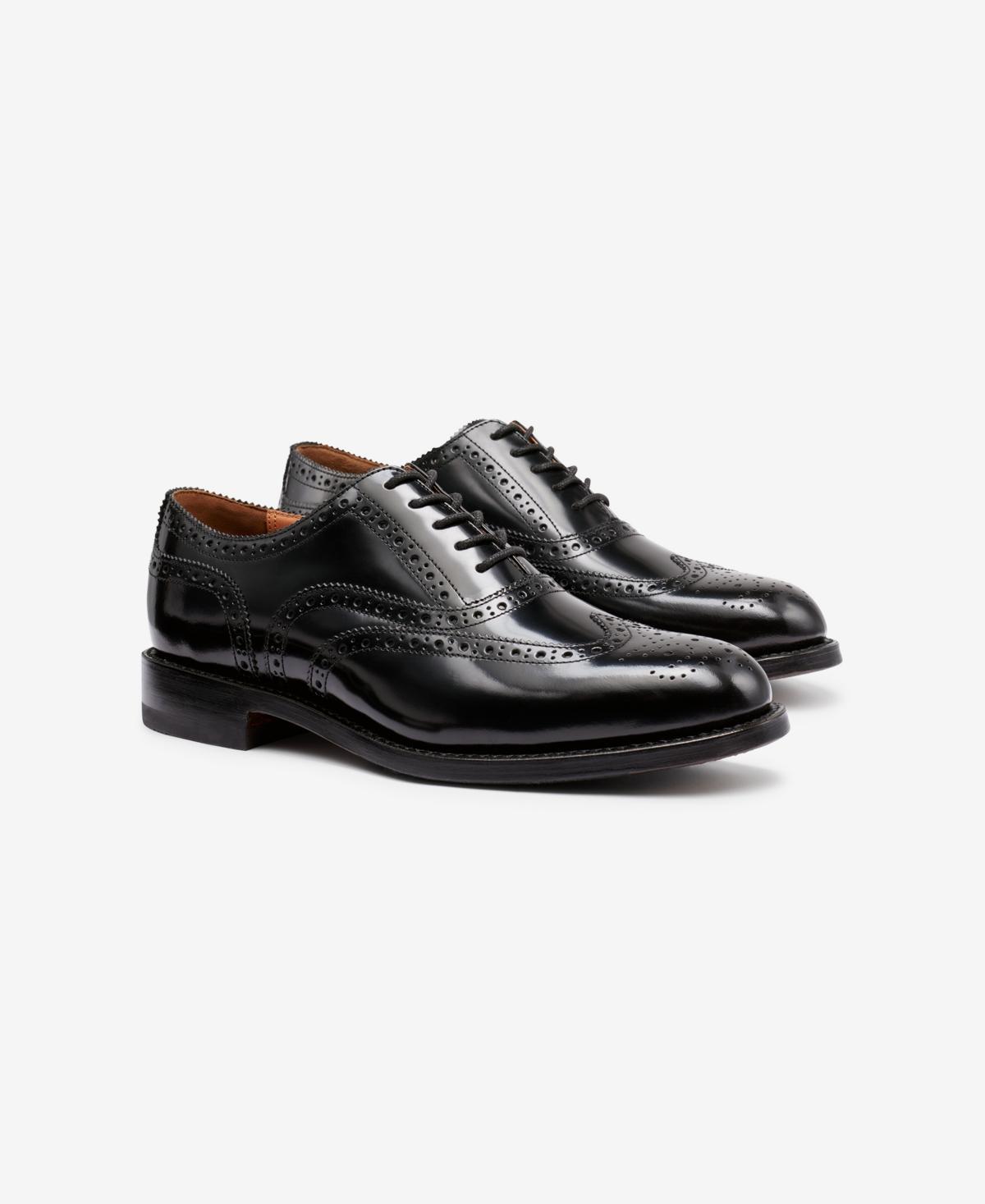 G. h. Bass Mens Black Monogram Double Brogue Wingtips Product Image