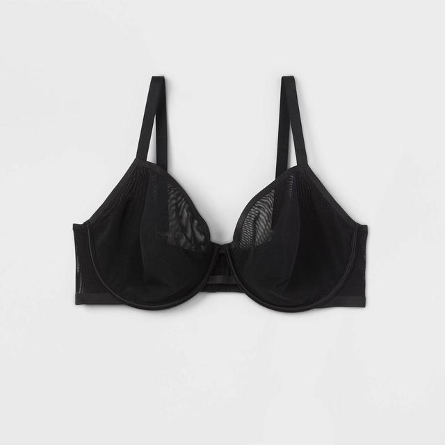 Womens Mesh Unlined Bra - Auden Black 46DDD Product Image