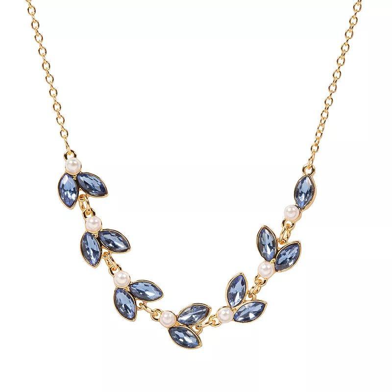 LC Lauren Conrad Simulated Crystal Vine Leaf Necklace, Womens, Blue Product Image