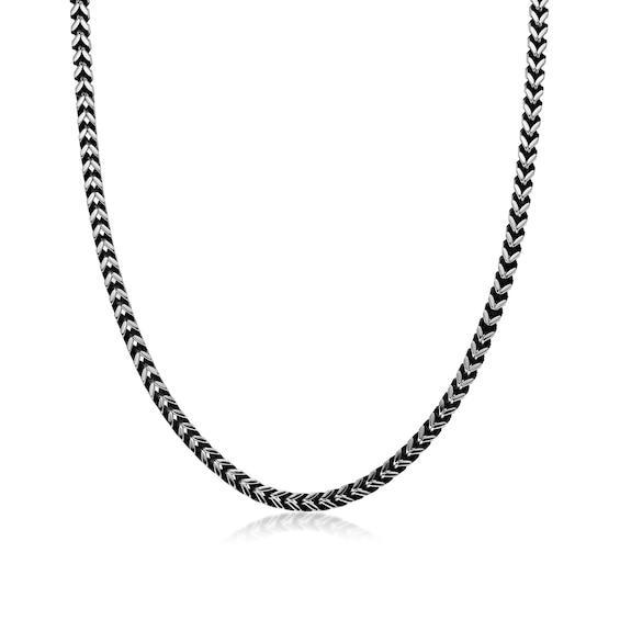 Men's 5.0mm Antique-Finish Foxtail Chain Necklace in Solid Stainless Steel - 30" Product Image