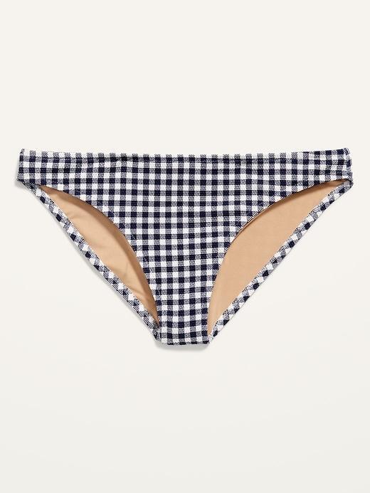 Mid-Rise Piqué Classic Bikini Swim Bottoms Product Image