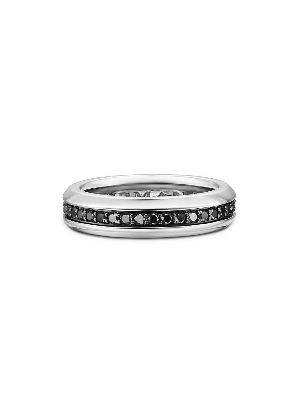 Mens Streamline Band Ring in 18K White Gold Product Image