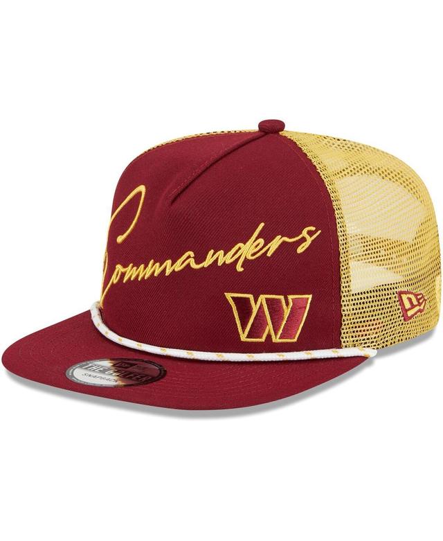 Mens New Era Burgundy Washington Commanders Script Logo Golfer 9FIFTY Snapback Hat Product Image