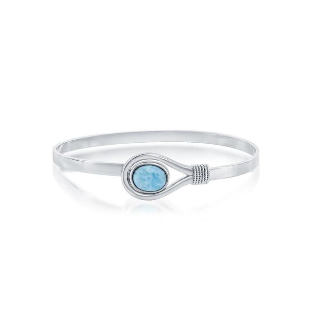 Nautica Rocks Sterling Silver Larimar Bangle Bracelet, Women's, Blue - Size: One Size Product Image