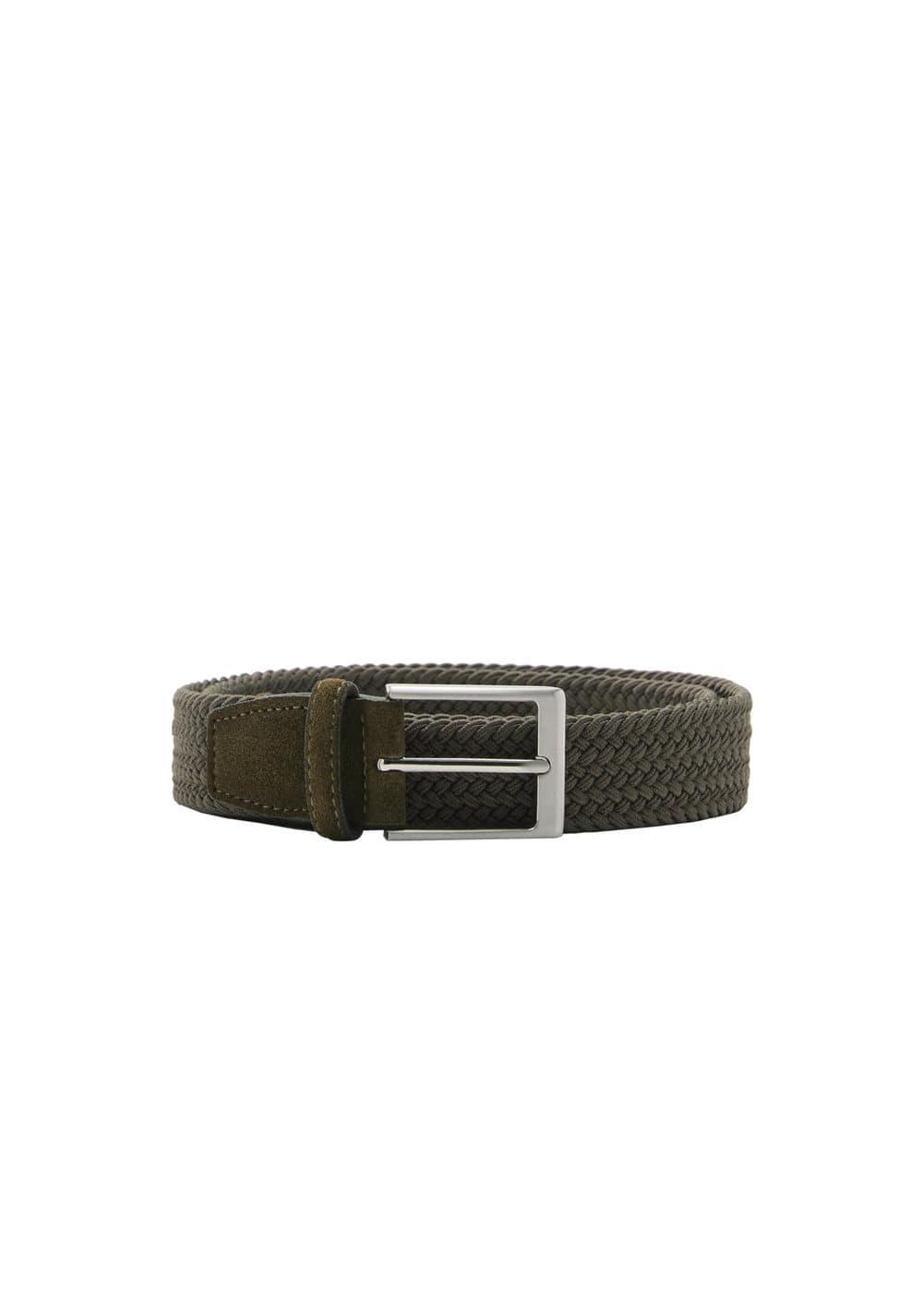 MANGO MAN - Braided elastic belt khakiMen Product Image