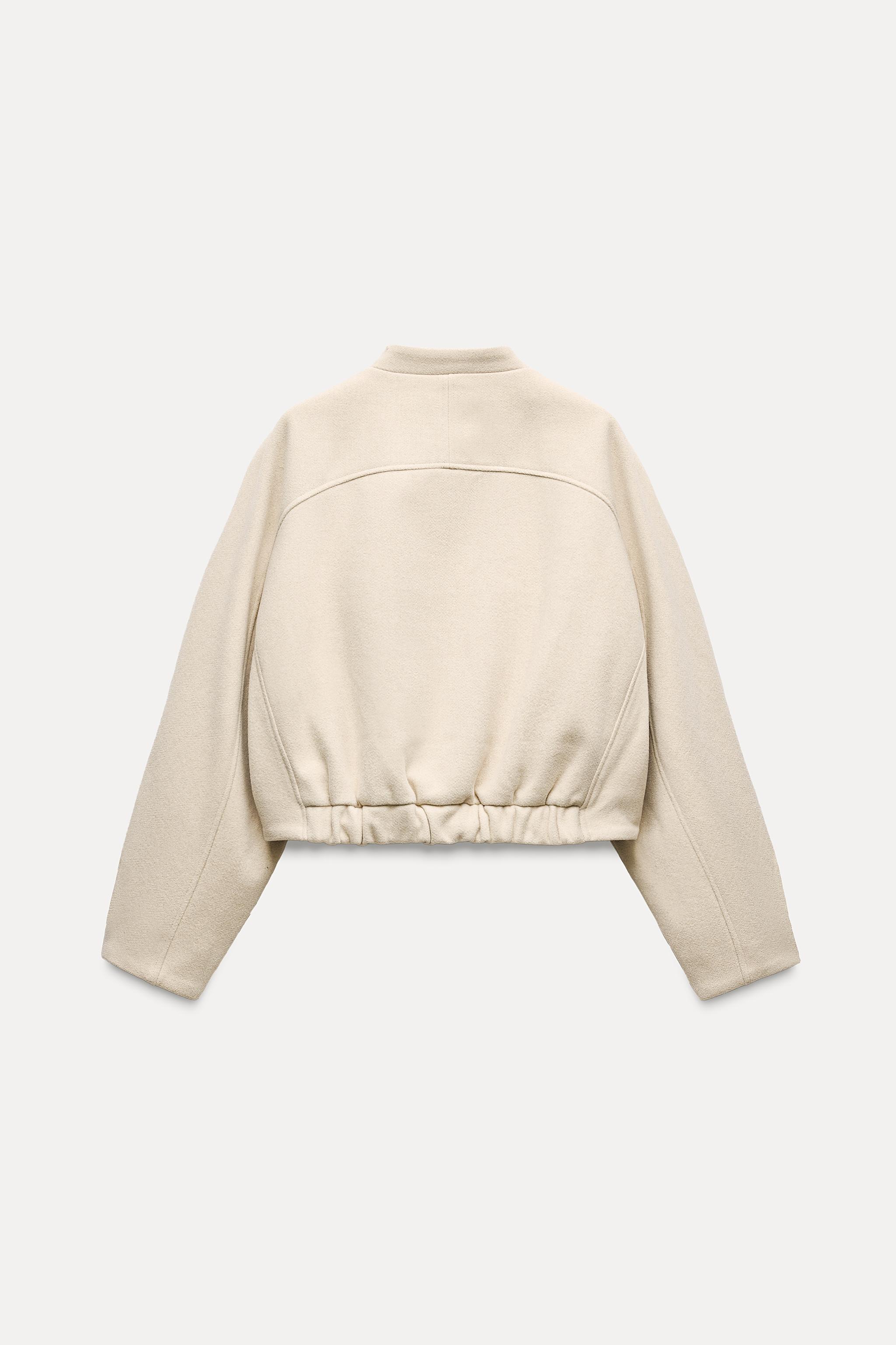 CROPPED BOMBER JACKET WITH PATCH POCKETS Product Image