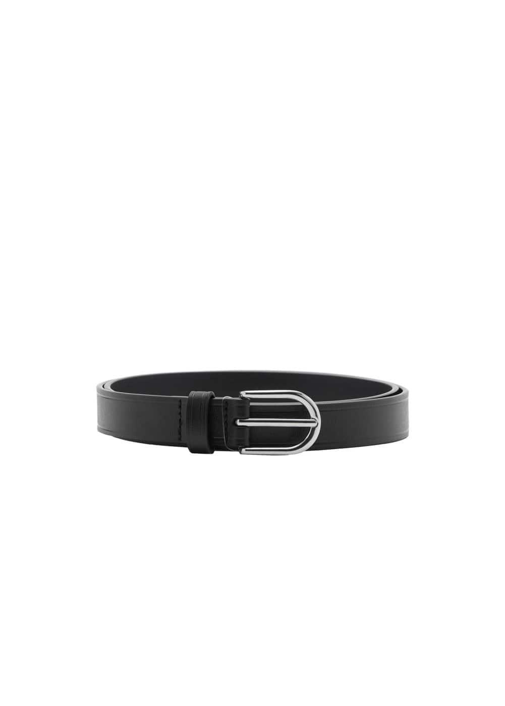 MANGO MAN - 100% leather belt blackMen Product Image