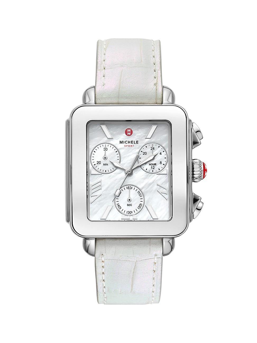 Deco Sport Chronograoh Watch, White Product Image