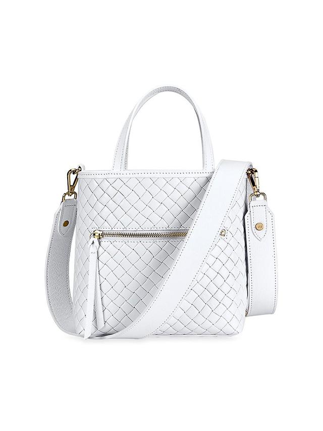 Womens Bille Woven Leather Crossbody Bag Product Image