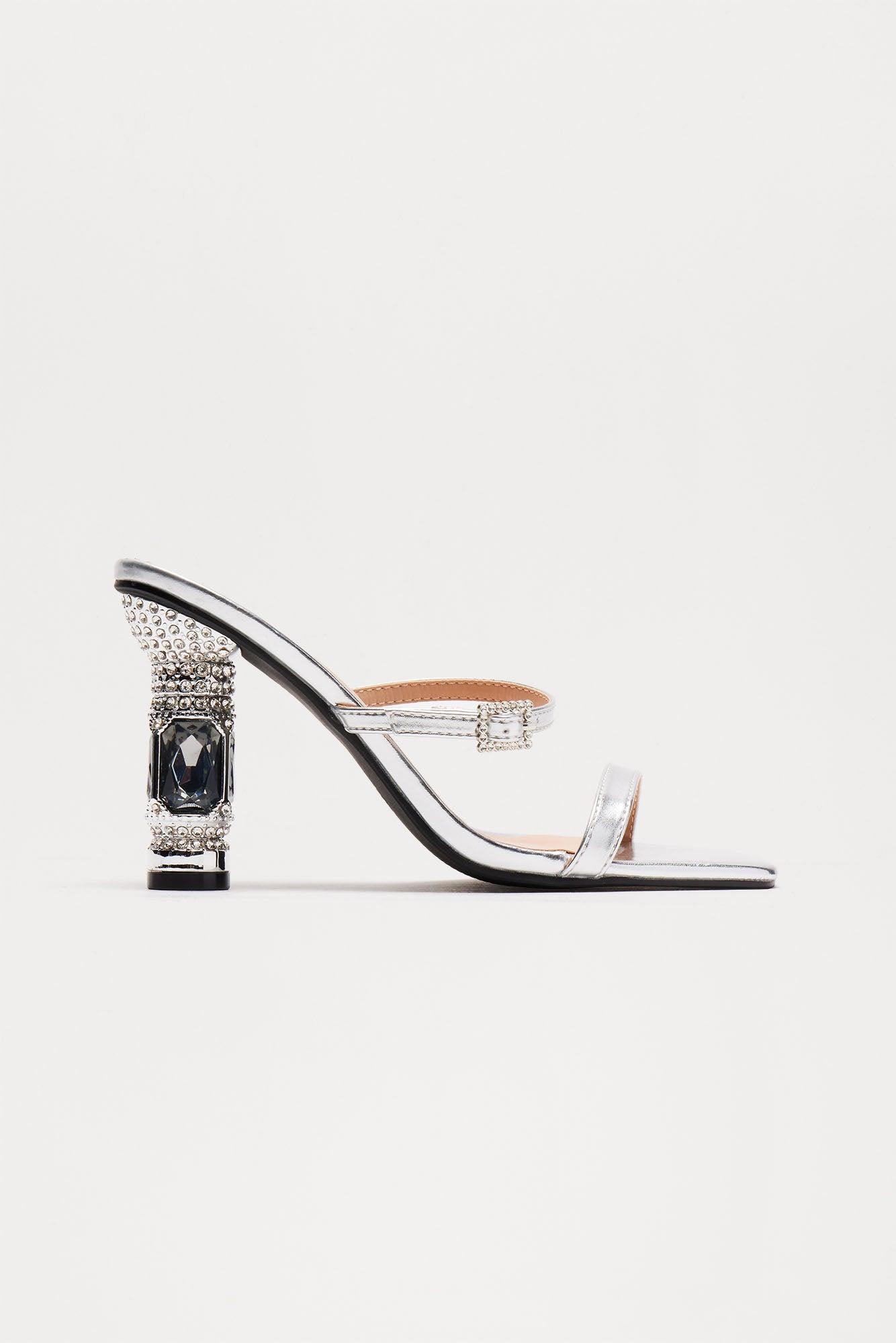 Zora Jewel Heels - Silver Product Image