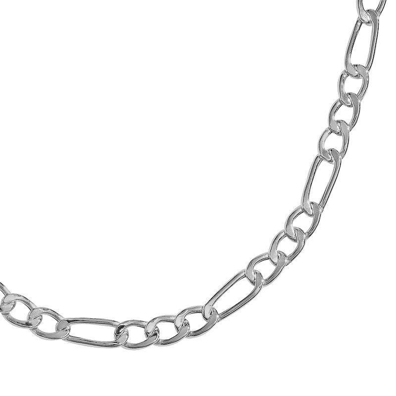 PRIMROSE Sterling Silver Figaro Chain Necklace, Womens Grey Product Image