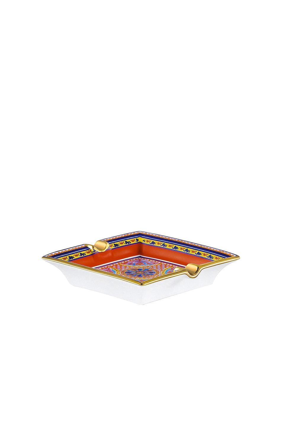 Dolce & Gabbana Casa Small Square Ashtray in Orange Product Image