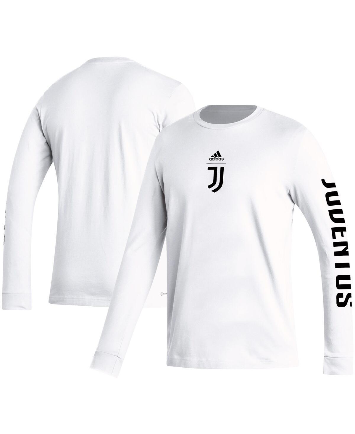 Mens adidas White Juventus Team Crest Long Sleeve T-Shirt Product Image