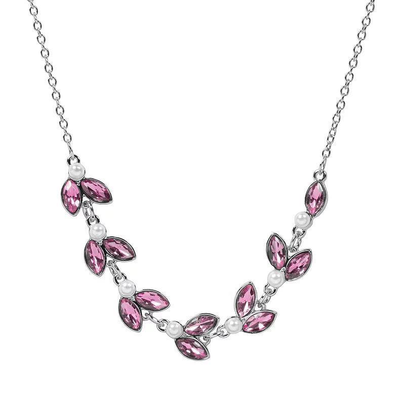 LC Lauren Conrad Simulated Crystal Vine Leaf Necklace, Womens, Purple Product Image