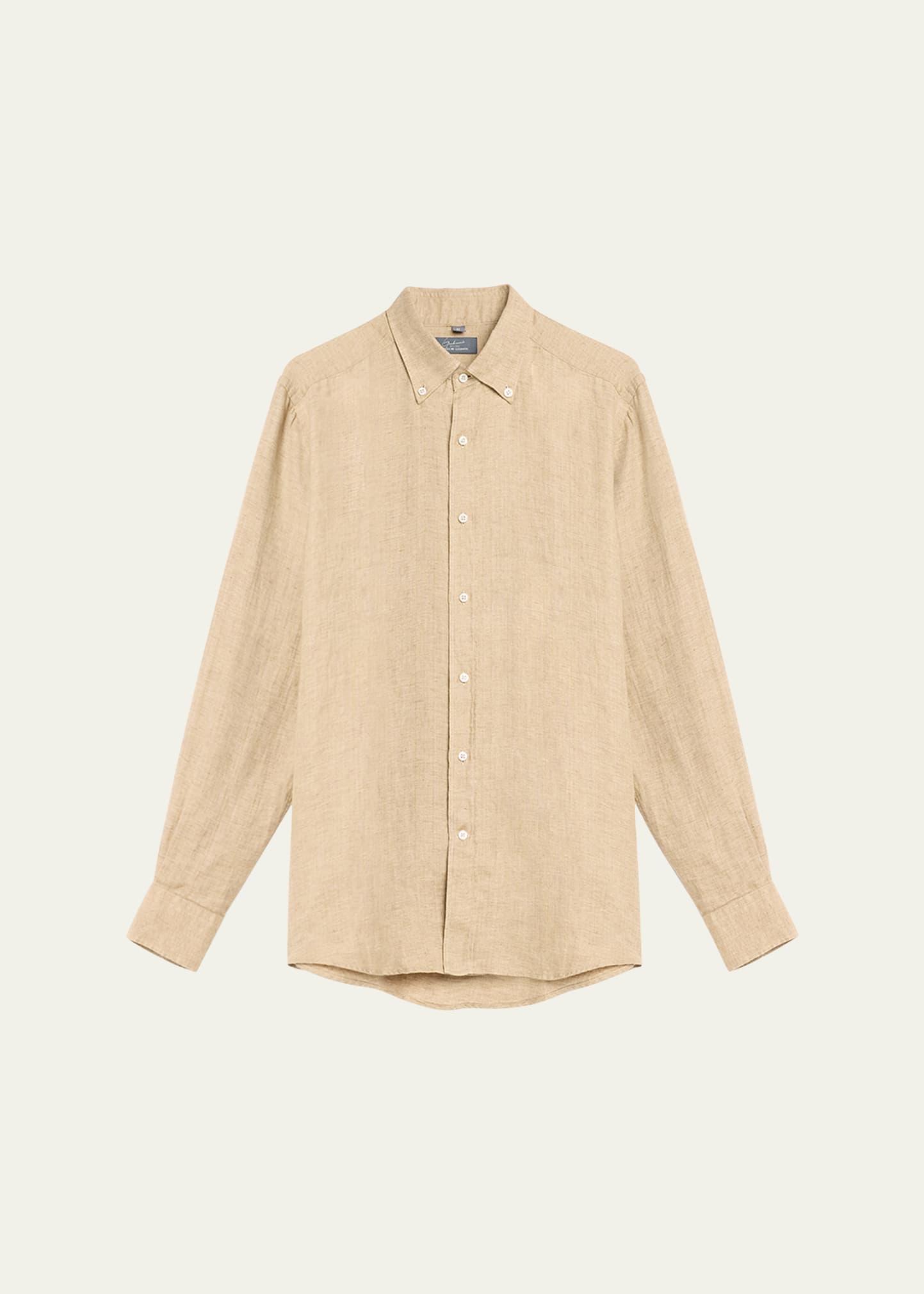 Mens Linen Casual Button-Down Shirt Product Image