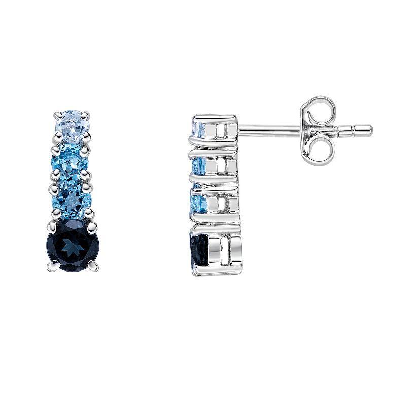 Gemminded Sterling Silver Blue Topaz Earrings, Womens Product Image