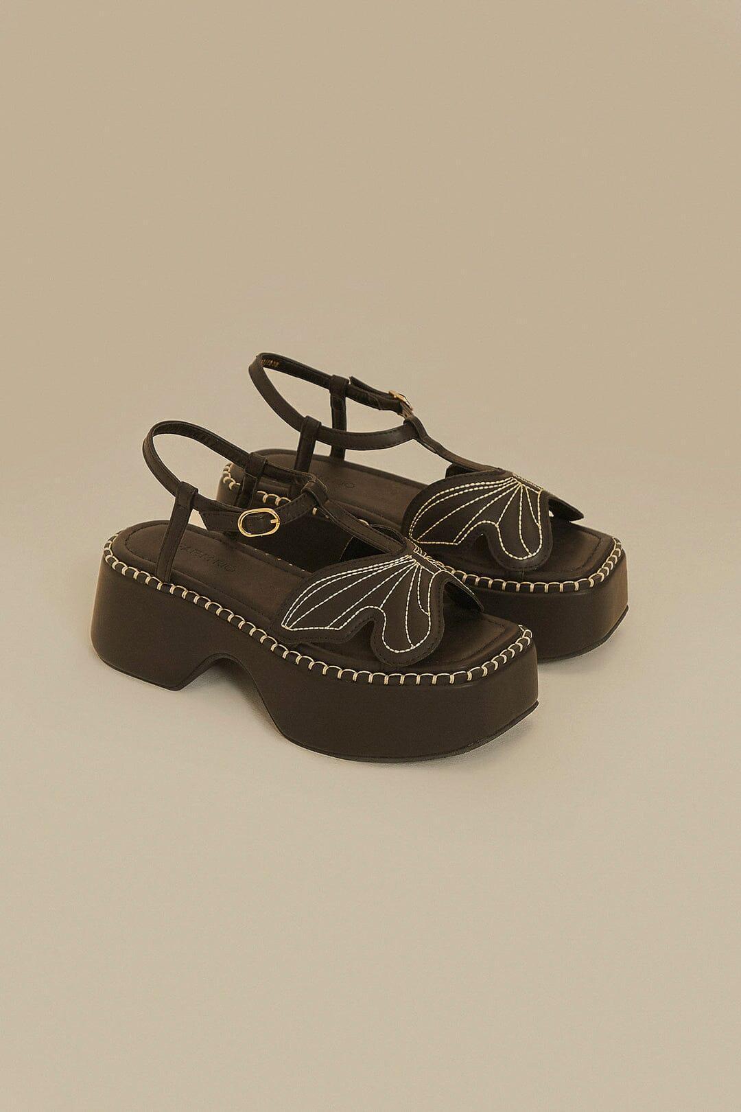 Black Butterfly Flatform Sandal Product Image