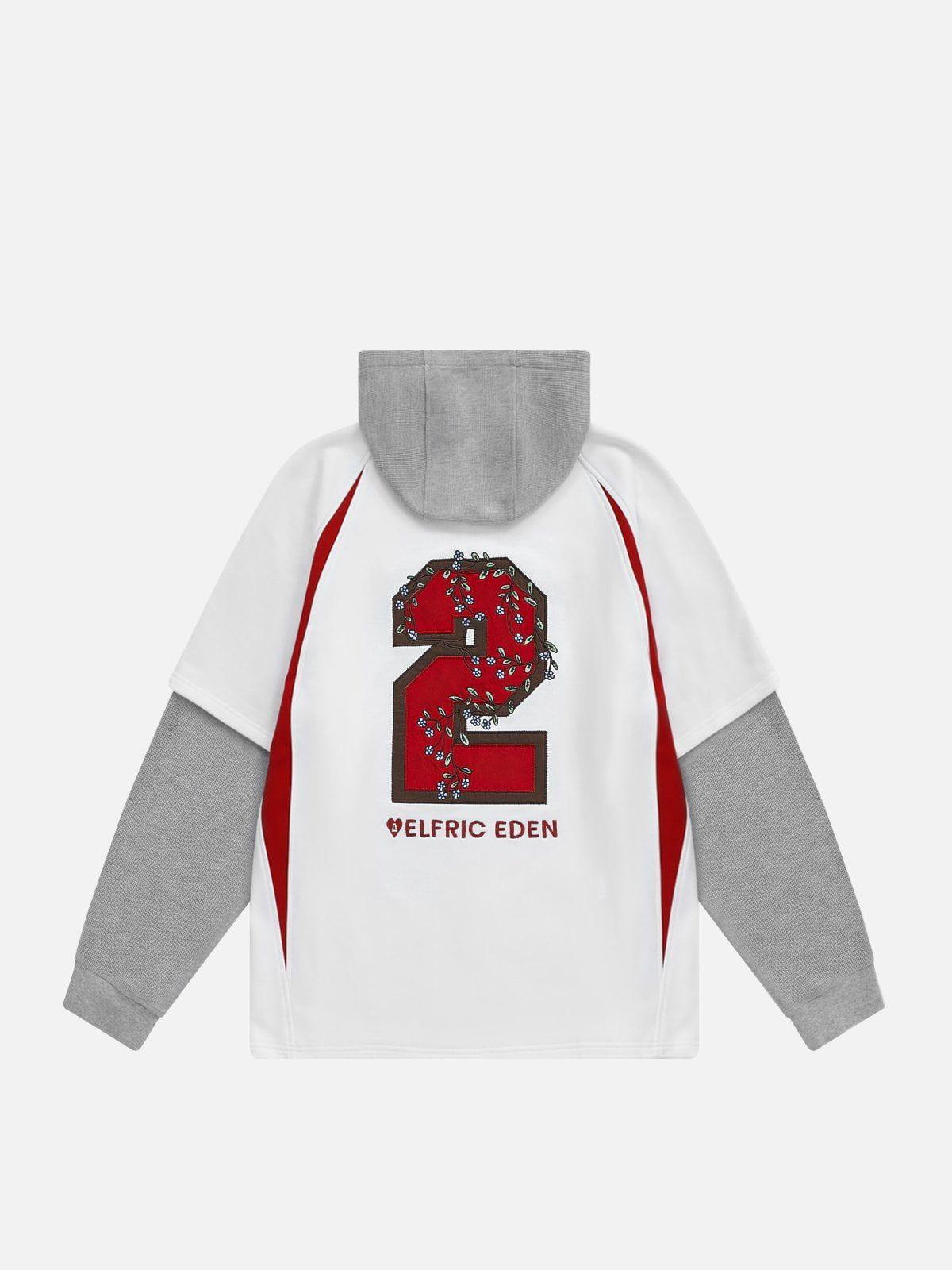 Aelfric Eden Patchwork Embroidery Hoodie Product Image