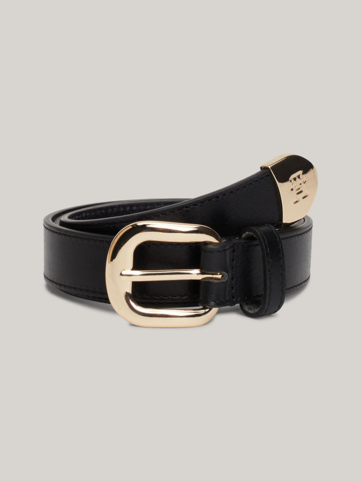 Tommy Hilfiger Women's Monogram Round Buckle Leather Belt Product Image