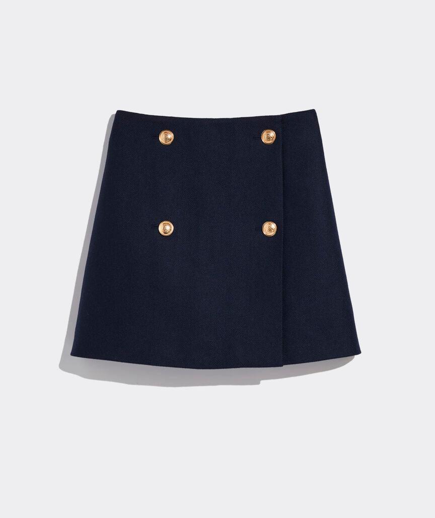 Wool Button-Front Mini Skirt Product Image