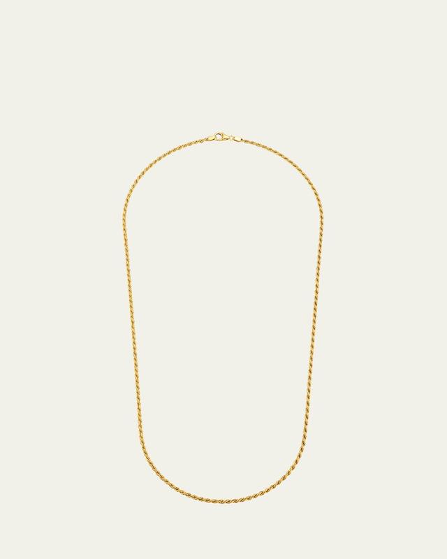 Mens 14K Yellow Gold Rope Chain Necklace, 24in Product Image