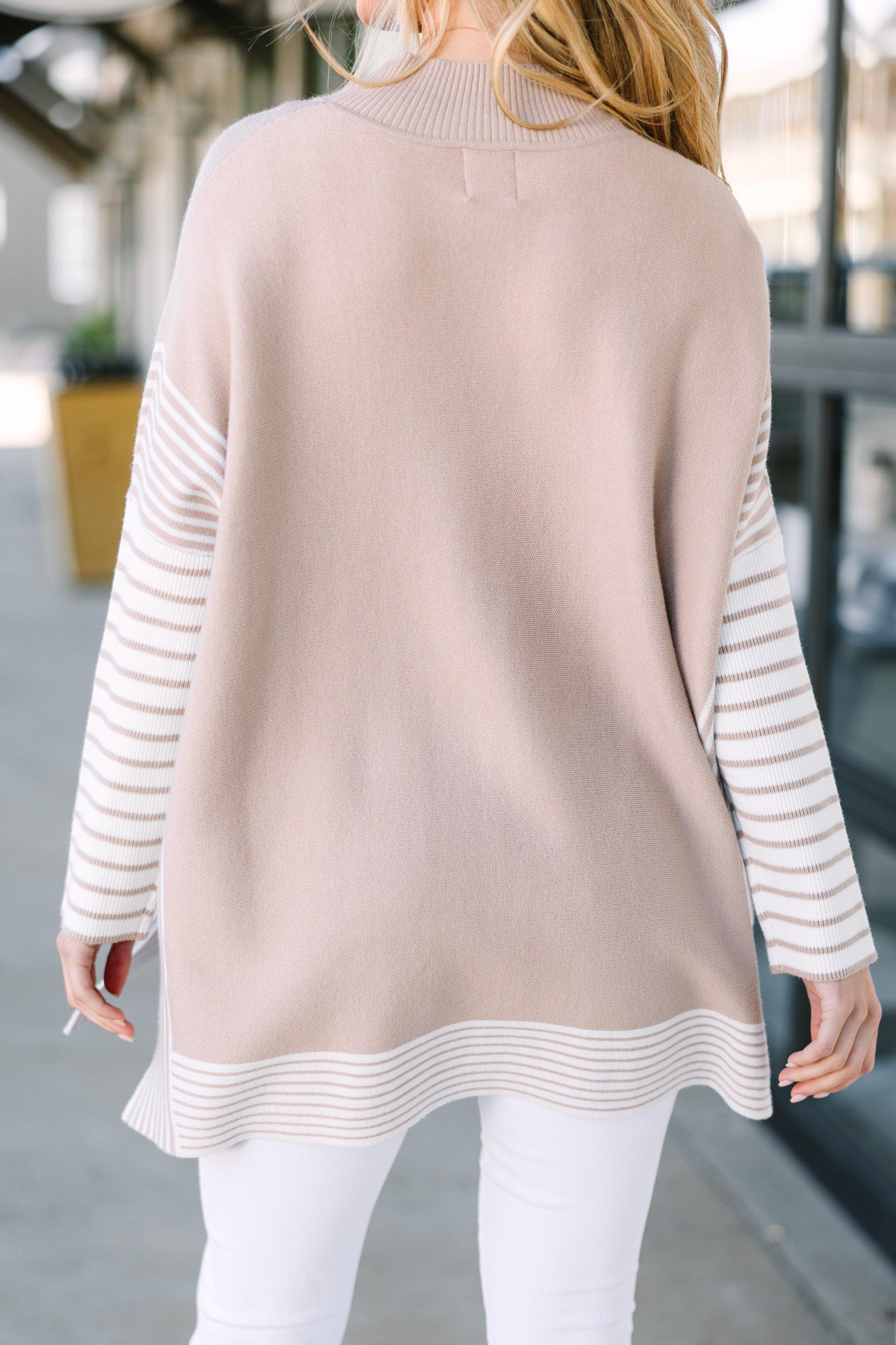 All In Taupe Brown Striped Tunic Female Product Image