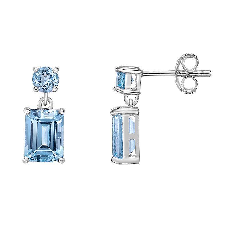 Gemminded Sterling Silver ISQA Blue Topaz Earrings, Womens Product Image