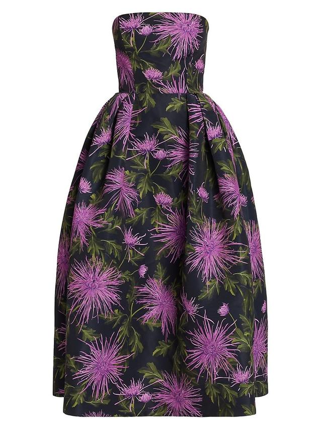 Womens Chrysanthemum Faille Strapless Cocktail Dress Product Image