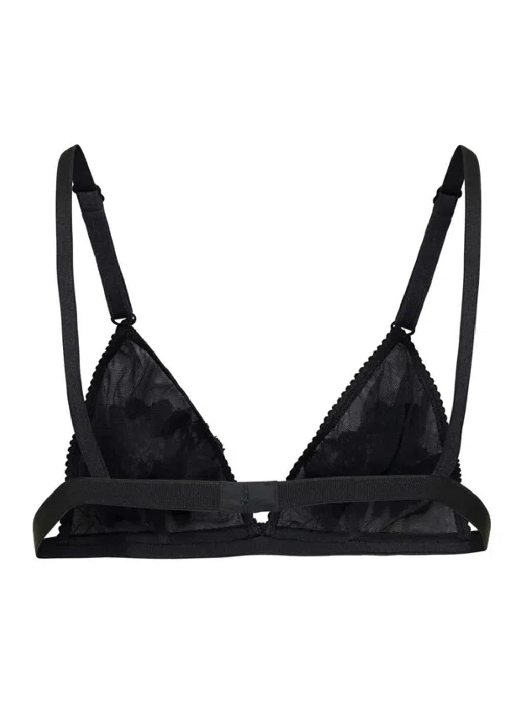 DOLCE & GABBANA Black Lace Triangle Bra For Women Product Image