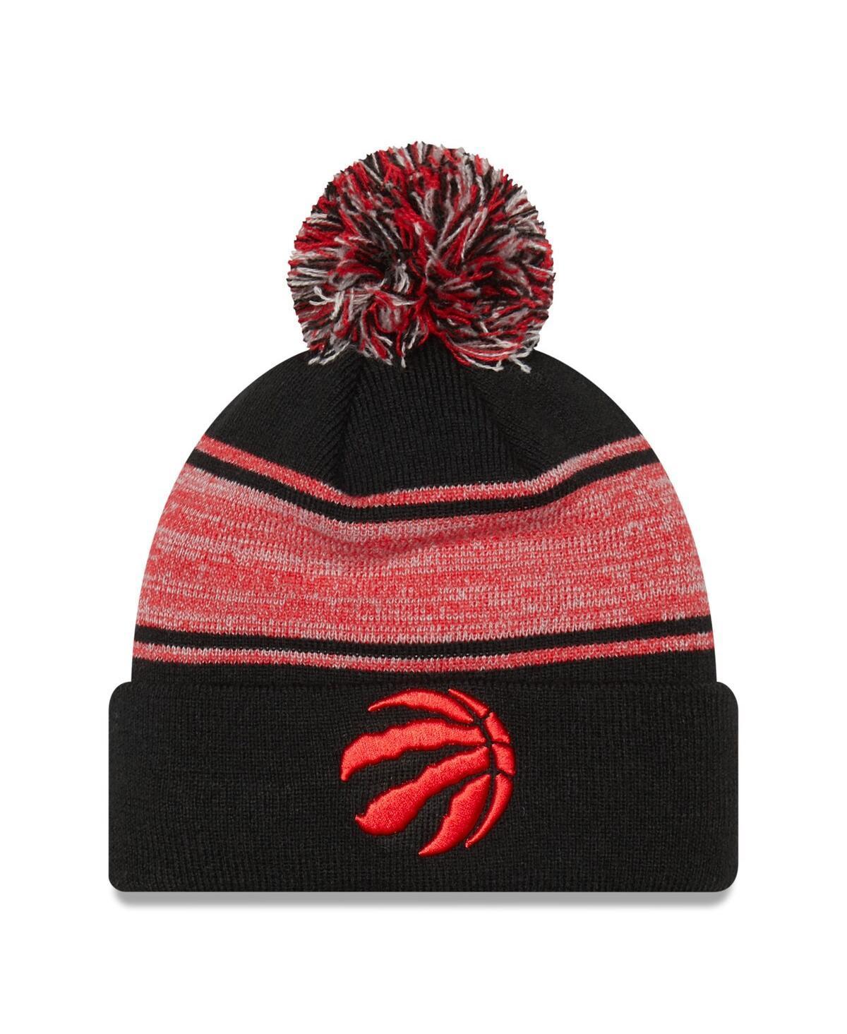 Mens New Era Black Toronto Raptors Chilled Cuffed Knit Hat with Pom Product Image