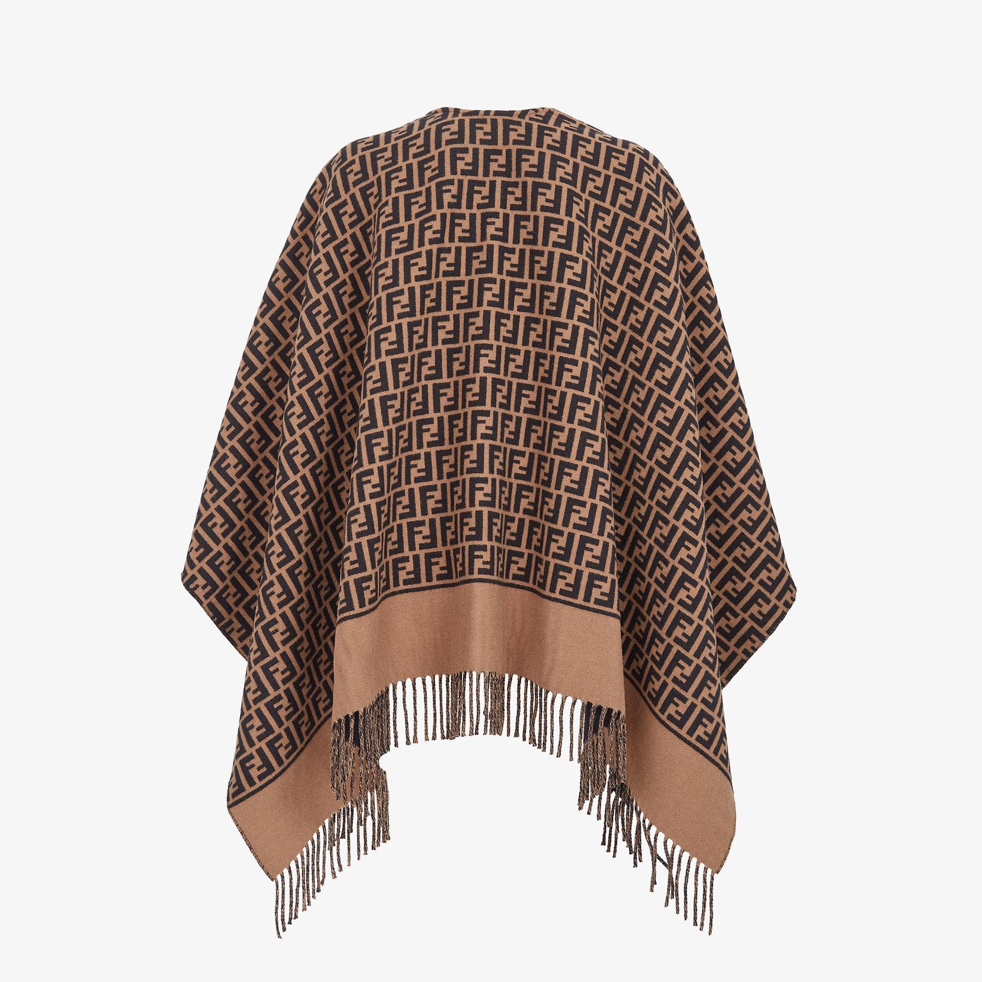 PonchoBrown wool and cashmere poncho Product Image