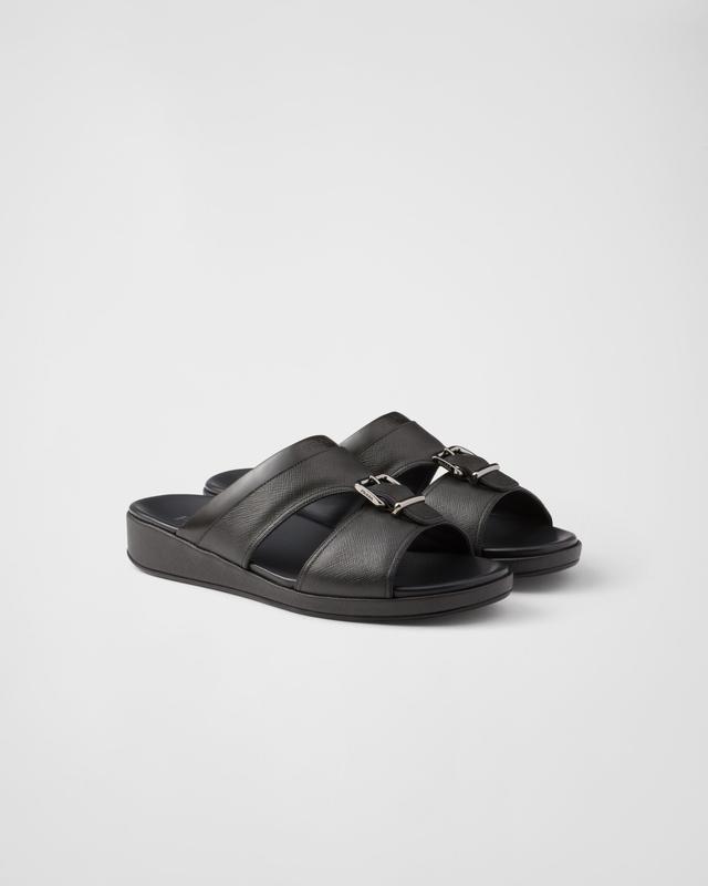 Saffiano leather sandals Product Image