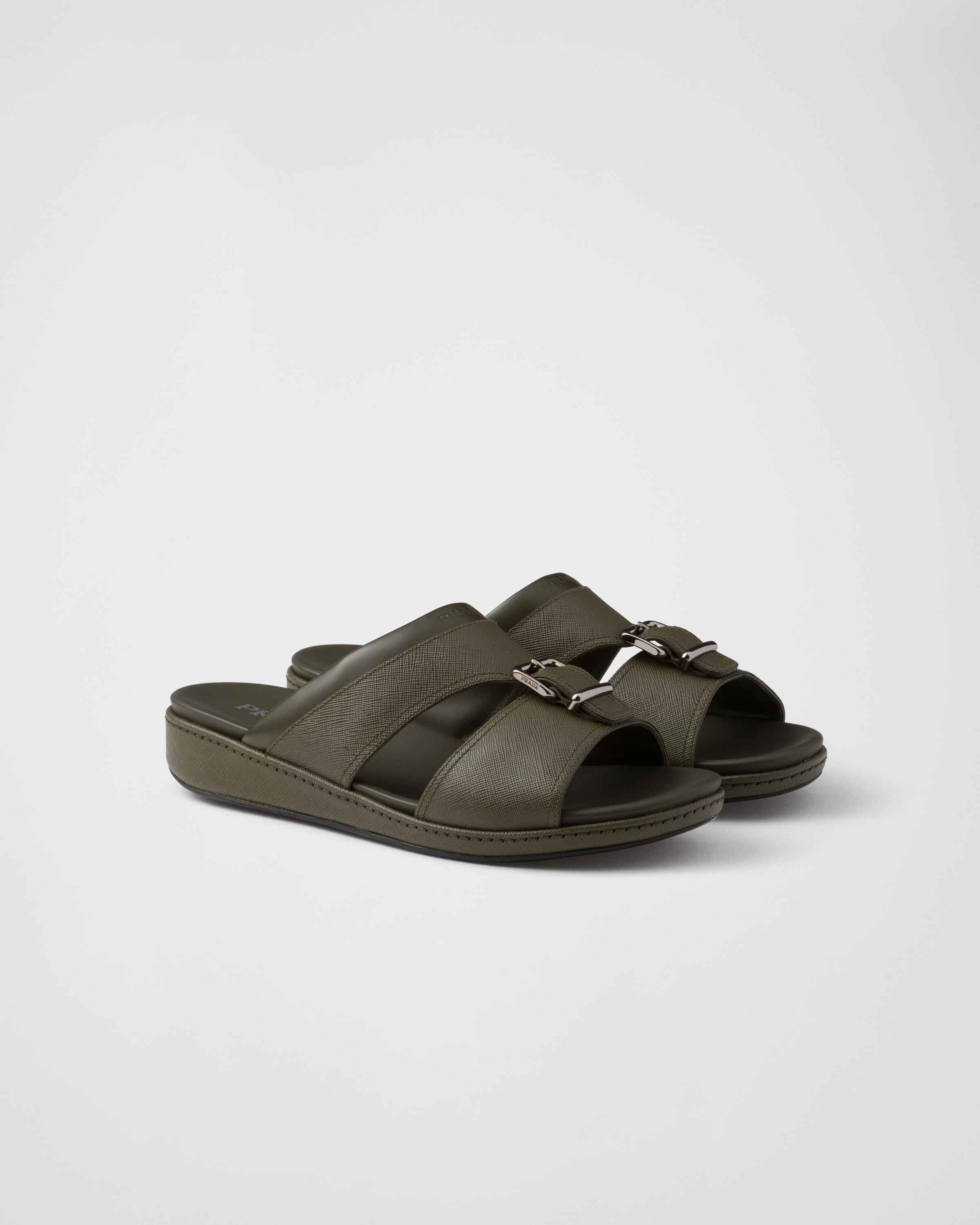 Saffiano leather sandals Product Image