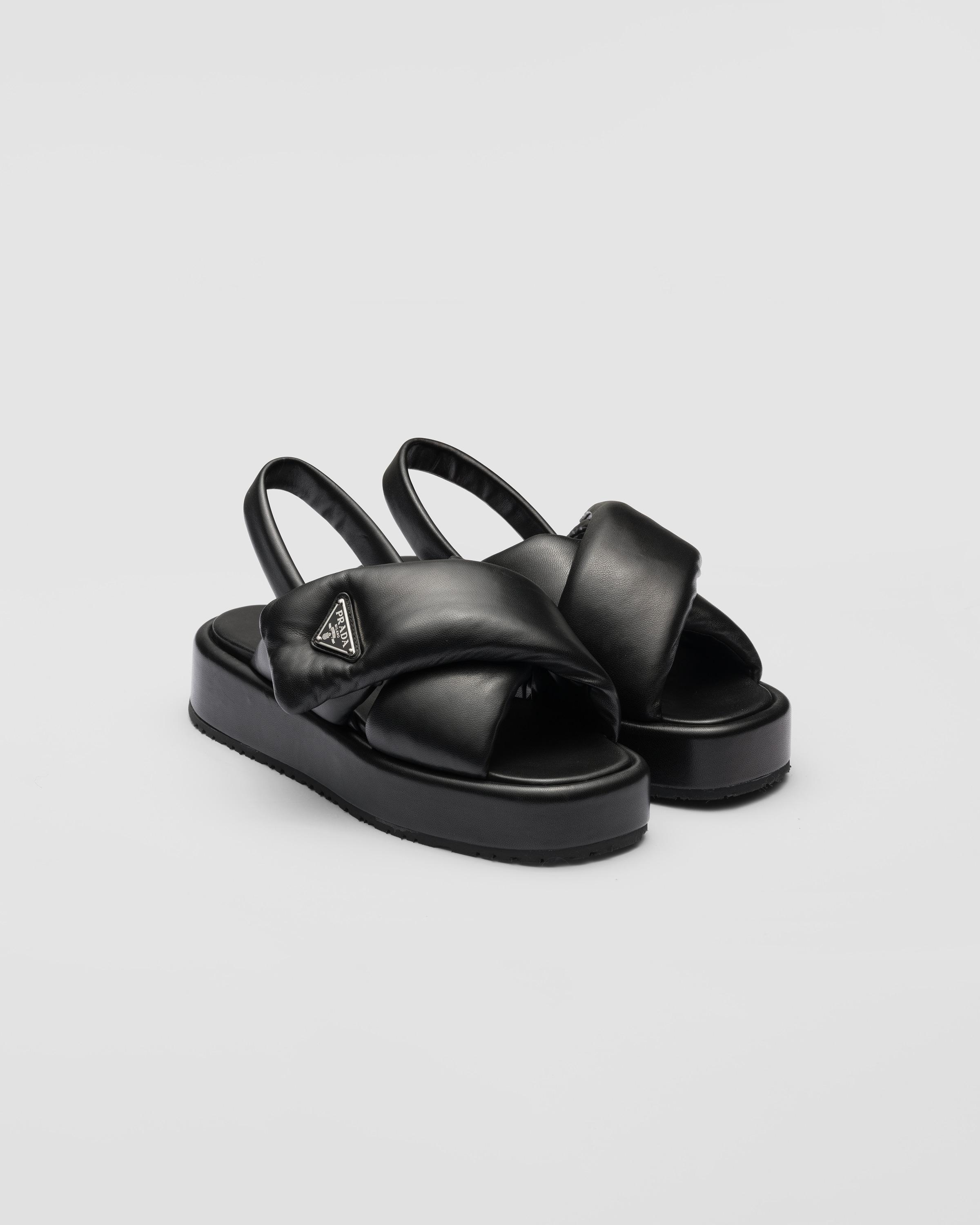 Prada Soft padded nappa leather wedge sandals Product Image