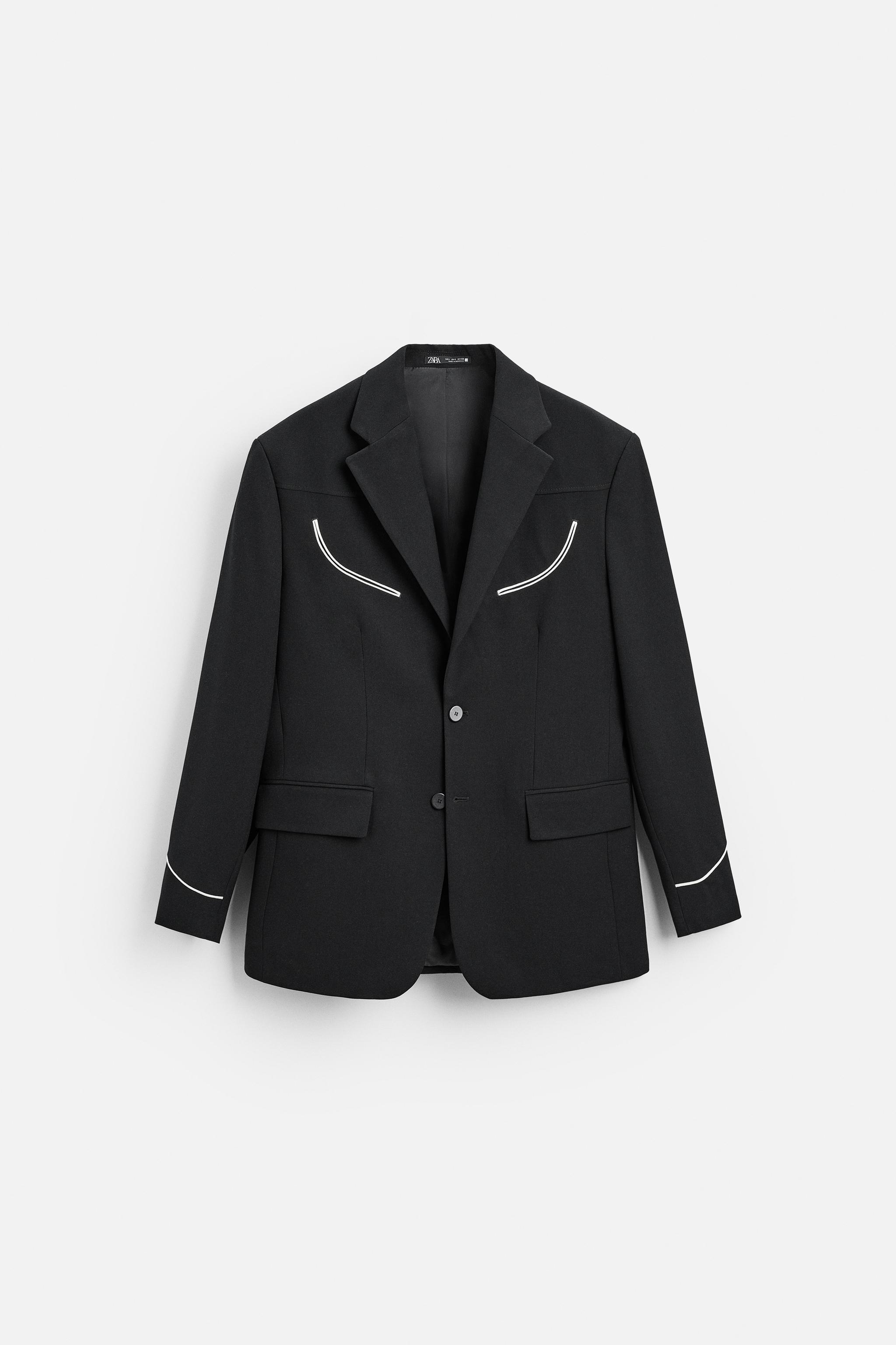 BLAZER WITH CONTRASTING PIPING Product Image