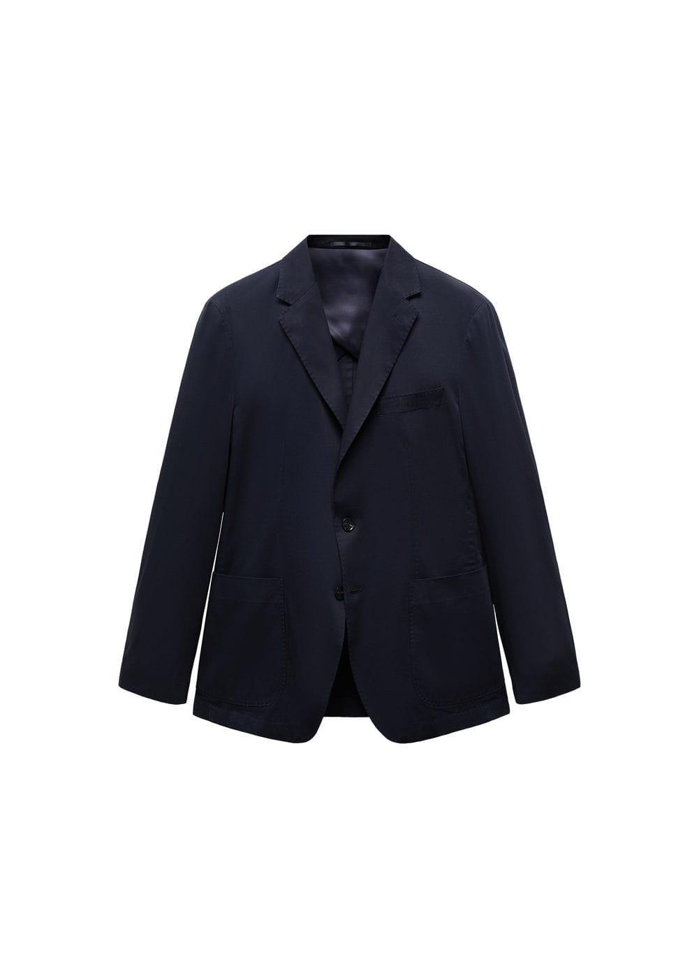 MANGO MAN - Slim fit cotton blazer dark navyMen Product Image