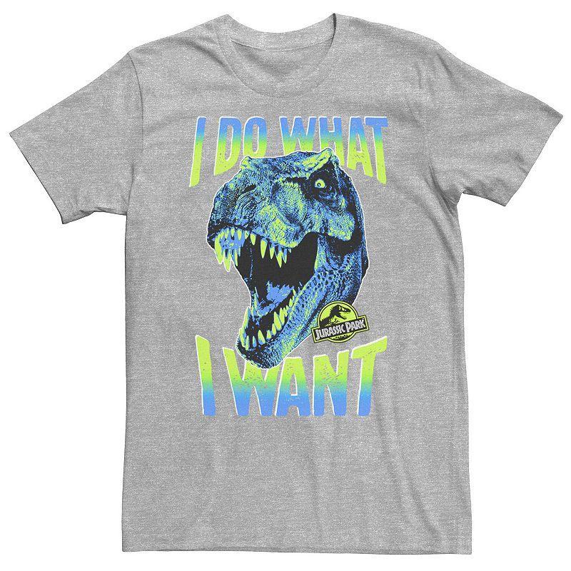 Big & Tall Jurassic Park T-Rex I Do What I Want Tee, Mens Athletic Grey Product Image