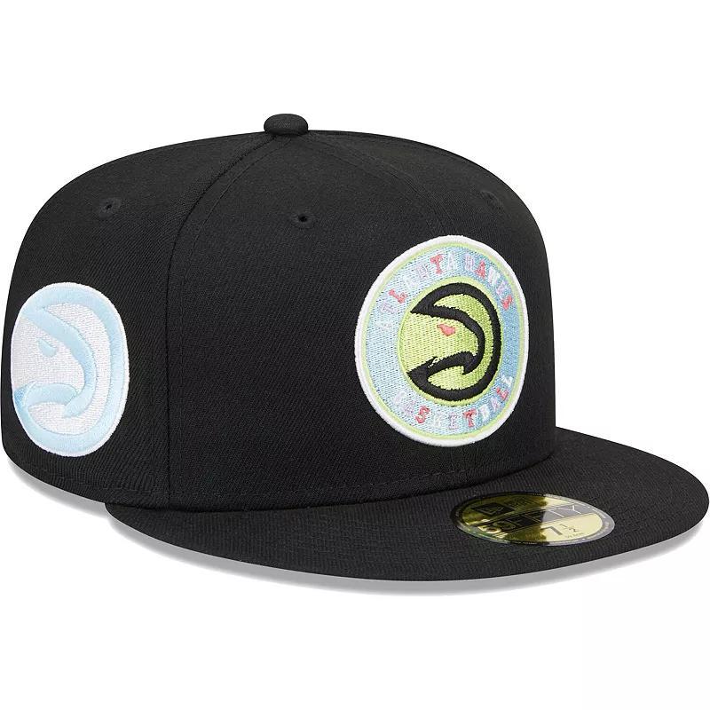 Mens New Era Black Atlanta Hawks Color Pack 59FIFTY Fitted Hat Product Image