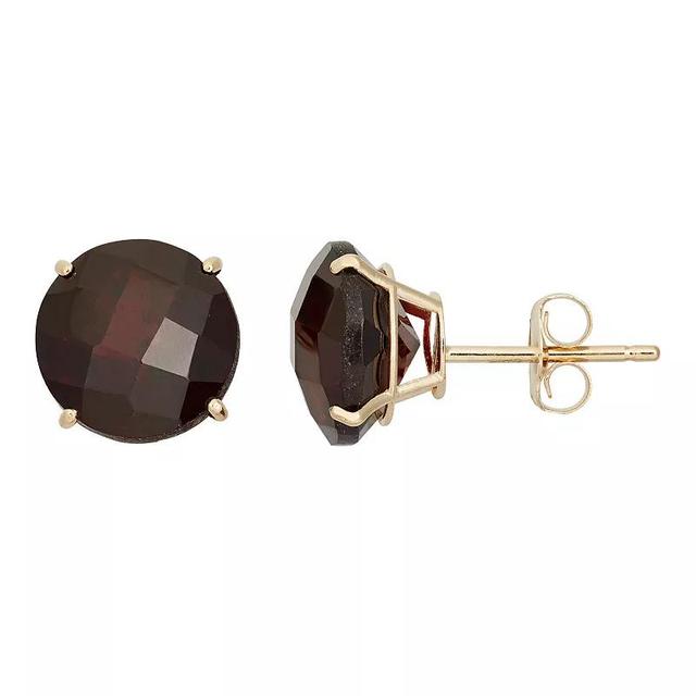 Garnet 10k White Gold Stud Earrings, Womens, Red Product Image