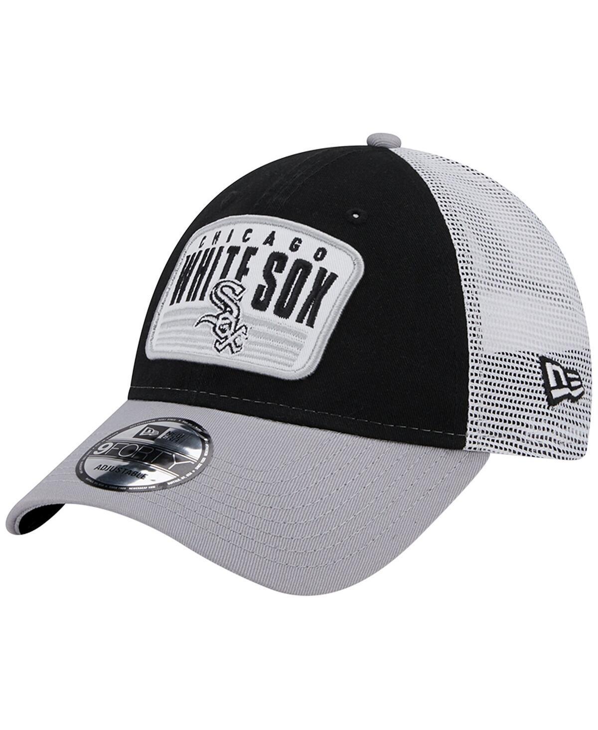 Mens New Era Black Chicago White Sox Two-Tone Patch 9FORTY Snapback Hat Product Image